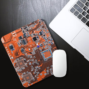 Computer Geek Circuit Board Oranje Muismat