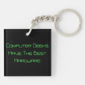 Computer Geek Humor Black Input Pattern Sleutelhan Sleutelhanger (Achterkant)