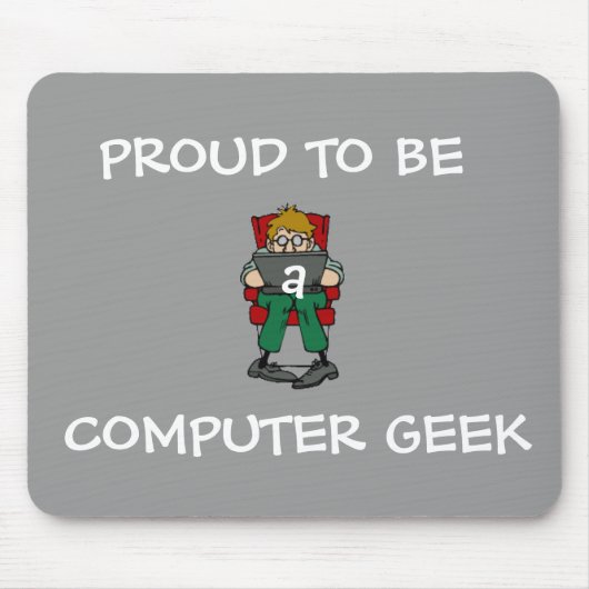 Computer Geek Mousepad (grijs) Muismat (Voorkant)