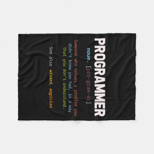 Computer Geek Nerd Gift Funny Programmer Fleece Deken (Voorkant (Horizontaal))