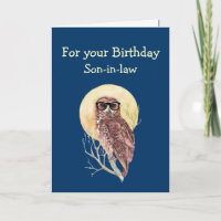 Computer Geek Son-in-law Humor Birthday Owl Fun