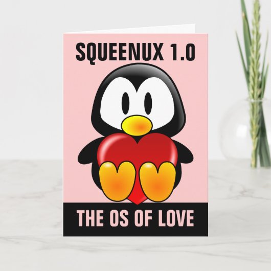 Computer Geek Valentijn: Besturingssysteem voor li Feestdagen Kaart (Voorkant)