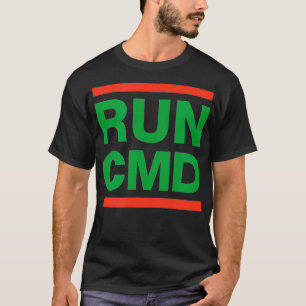 Computer Geeks 80s Opdrachtprompt RUN CMD T-shirt