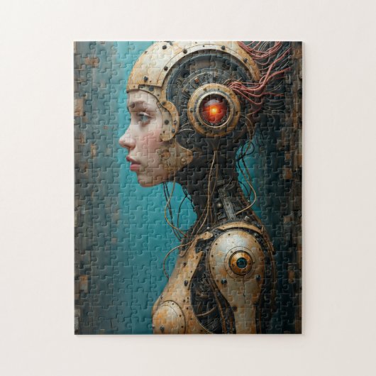 Computer Girl Mechanical Body Legpuzzel (Verticaal)