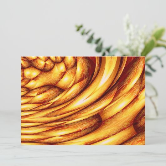 Computer Golden Abstracte uitnodigingen (Staand voorkant)