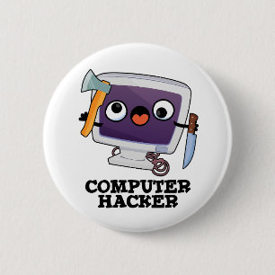 Computer Hacker Funny Technical Pun Ronde Button 5,7 Cm