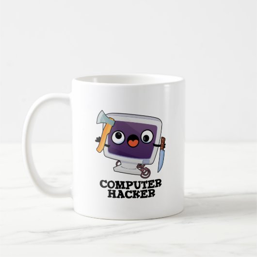 Computer Hacker Grappige Technologie Pun Koffiemok (Links)