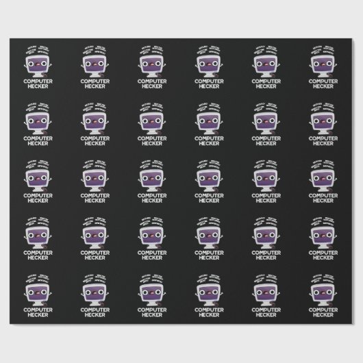 Computer Hecker Funny Hacker Pun Dark BG Cadeaupapier (Vlak)