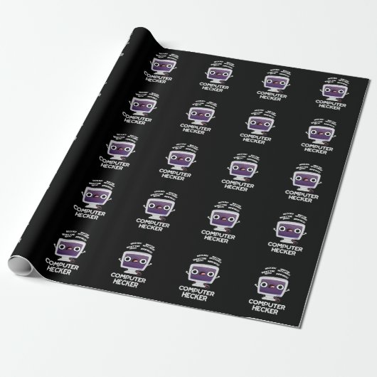 Computer Hecker Funny Hacker Pun Dark BG Cadeaupapier (Uitgerold)