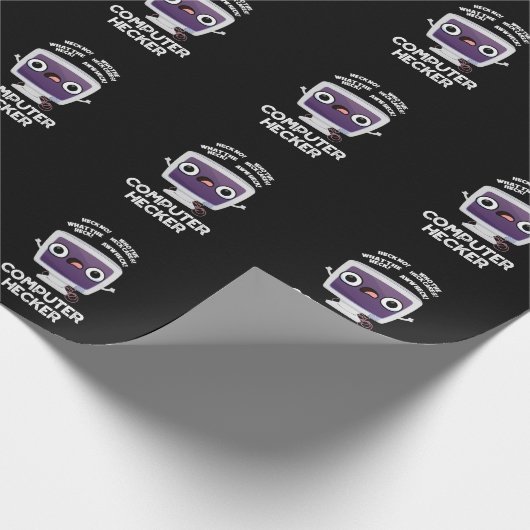 Computer Hecker Funny Hacker Pun Dark BG Cadeaupapier (Hoek)