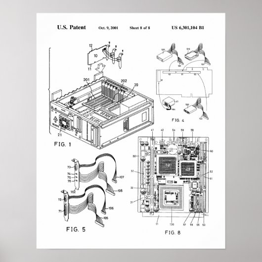 Computer Housing Patent Poster (Voorkant)