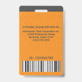 Computer IT Medewerker Aangepaste fotobarcode logo Badge (Achterkant)