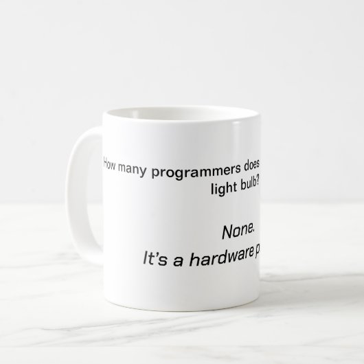 Computer Joke Mug - L'ancienne blague d'ampoule (Devant gauche)