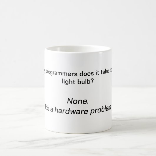 Computer Joke Mug - L'ancienne blague d'ampoule (Centre)