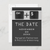 Computer Key Control Save the Date Briefkaart, Gre Aankondigingskaart (Voorkant / Achterkant)