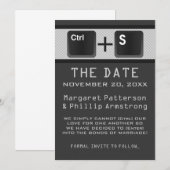 Computer Key Control Save the Date, Grey Date (Voorkant / Achterkant)