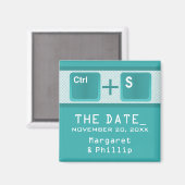 Computer Key Control Save the Date Magnet, Blauwgr Magneet (Voorkant / Achterkant)