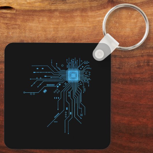 computer leraar gift circuit board CPU Chip Sleutelhanger (Achterkant)
