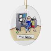 Computer Lover - Mannelijk Keramisch Ornament (Rechts)