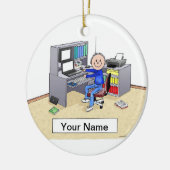 Computer Lover - Mannelijk Keramisch Ornament (Links)