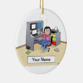 Computer Lover - Vrouw Keramisch Ornament (Rechts)