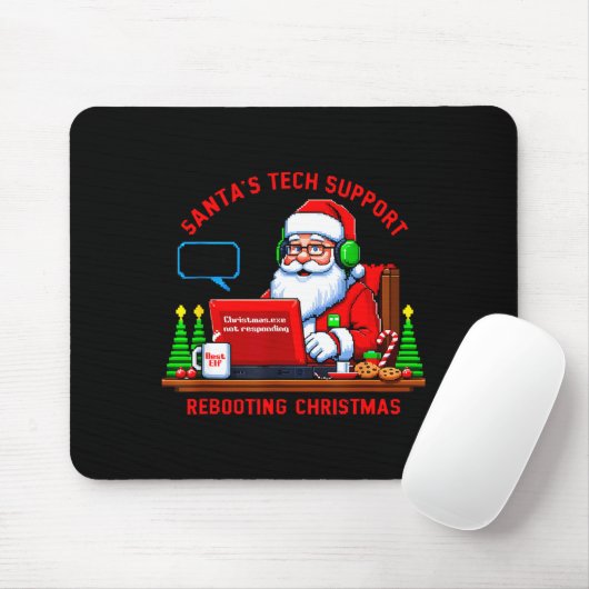 Computer Meme Funny Santa's Tech Suprt Rebooting C Muismat (Met muis)