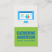 Computer met grafieken | informatieanalist visitekaartje (Voorkant)
