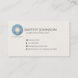 Computer Microchip Blauw Visitekaartje