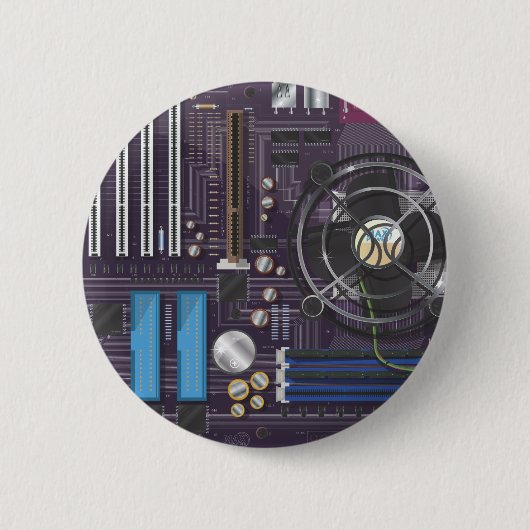 Computer Moederbord Ronde Button 5,7 Cm (Voorkant)