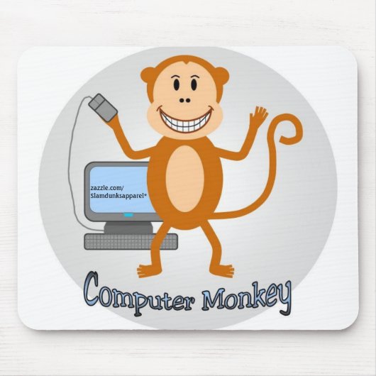 Computer Monkey mousepad Muismat (Voorkant)