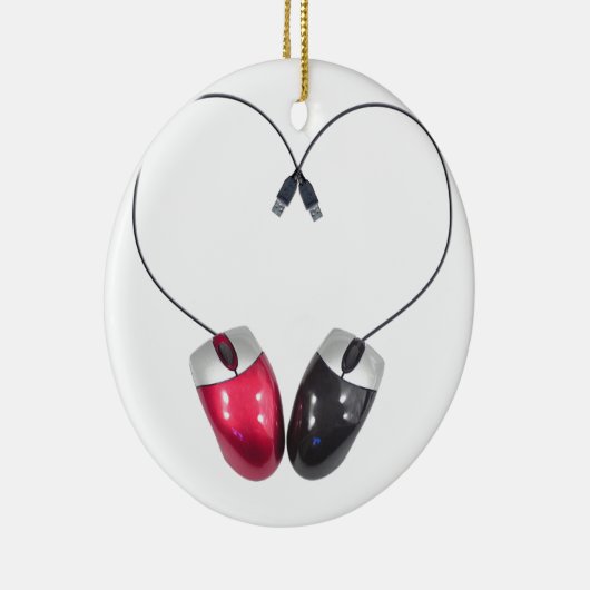 Computer Mouse Heart Keramisch Ornament (Rechts)
