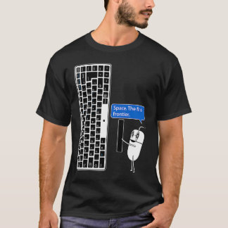COMPUTER MOUSE & KEYBOARD SPACE THE FINAL FRONTIER T-SHIRT