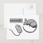 Computer Mouse Wannabe Briefkaart (Voorkant / Achterkant)