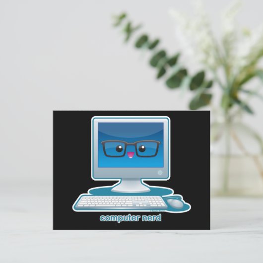 Computer Nerd Briefkaart (Staand voorkant)