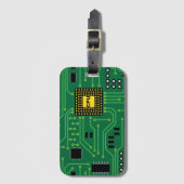 Computer Nerd Circuit Board CPU Bagagelabel (Voorkant (verticaal))