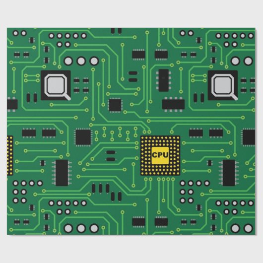 Computer Nerd Circuit Board CPU Cadeaupapier (Vlak)