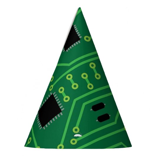Computer Nerd Circuit Board CPU Feesthoedjes (Links)