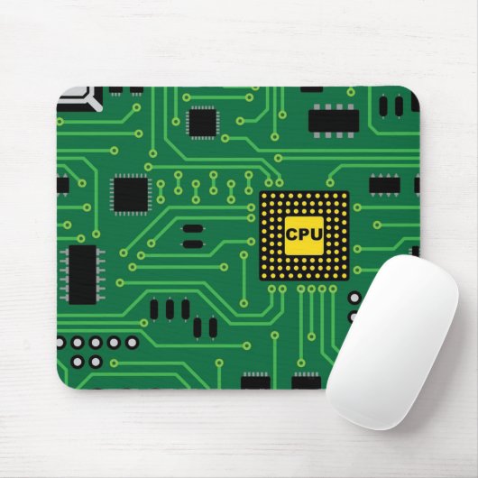Computer Nerd Circuit Board CPU I Muismat (Met muis)