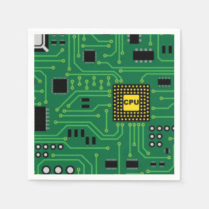 Computer Nerd Circuit Board CPU I Servet