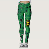 Computer Nerd Circuit Board CPU Leggings (Voorkant)