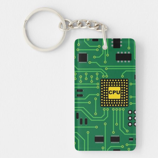 Computer Nerd Circuit Board CPU Sleutelhanger (Voorkant)