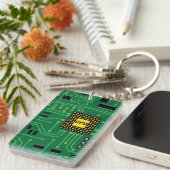Computer Nerd Circuit Board CPU Sleutelhanger (Voorkant Rechts)