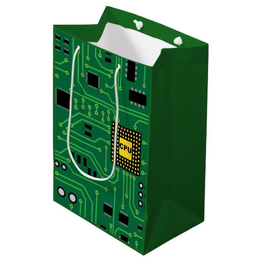 Computer Nerd Circuit Board                   CPUI Medium Cadeauzakje (Voorkant Gekanteld)