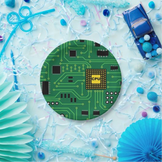 Computer Nerd Circuit Board                   CPUI Papieren Bordje (Feest)