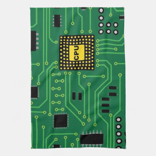 Computer Nerd Circuit Board                   CPUI Theedoek (Verticaal)