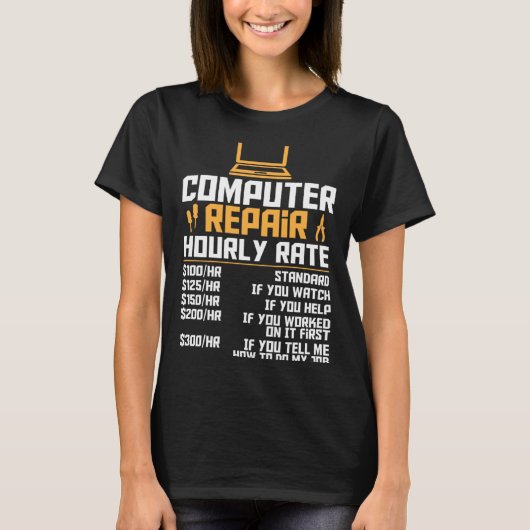 Computer Nerd  Computer Engineer  Computer Hourly  T-shirt (Voorkant)