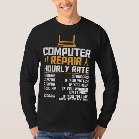 Computer Nerd  Computer Engineer  Computer Hourly  T-shirt (Voorkant)