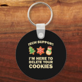 Computer Nerd Funny Christmas Designs Men's Black  Sleutelhanger (Voorkant)