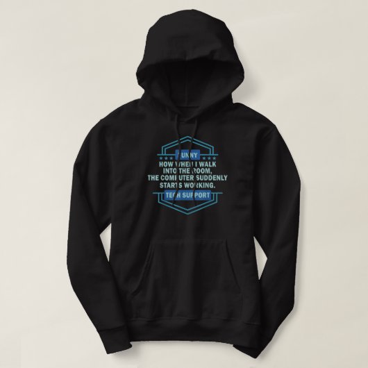 Computer Nerd Geek Techie - Helpdesk Hotline Tech Hoodie (Design voorkant)
