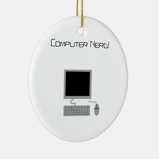 Computer Nerd Keramisch Ornament (Rechts)